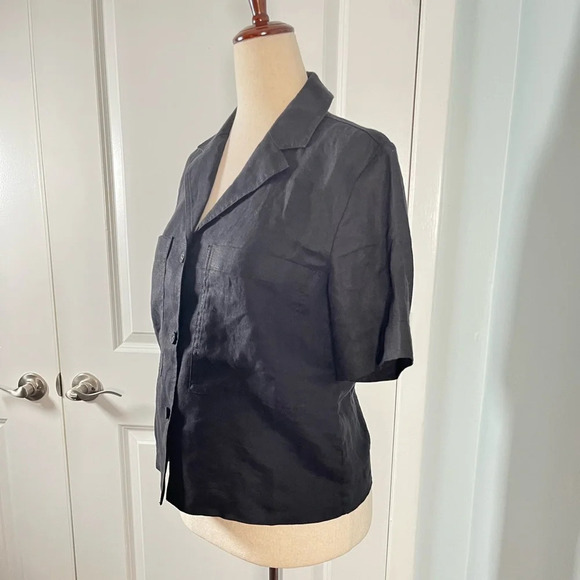 Everlane The Linen Workwear Shirt in black size XXS - Picture 7 of 10